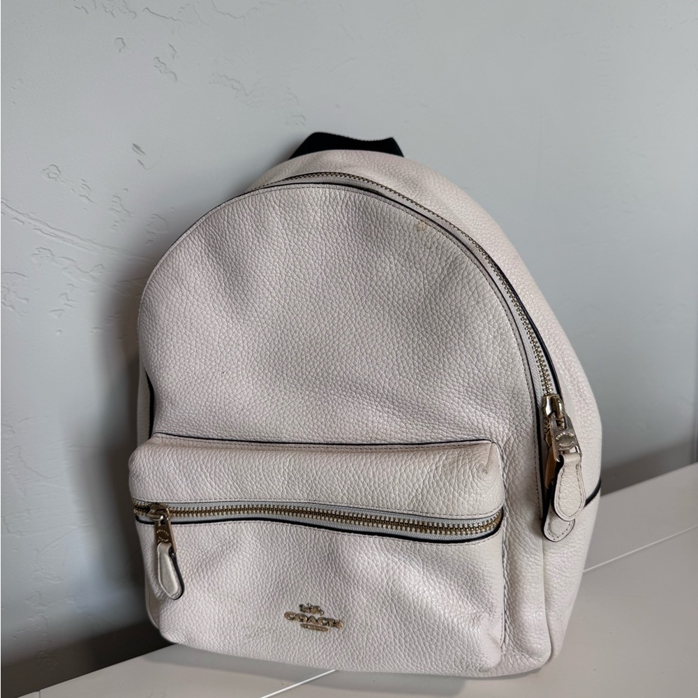Coach Ivory Leather Backpack